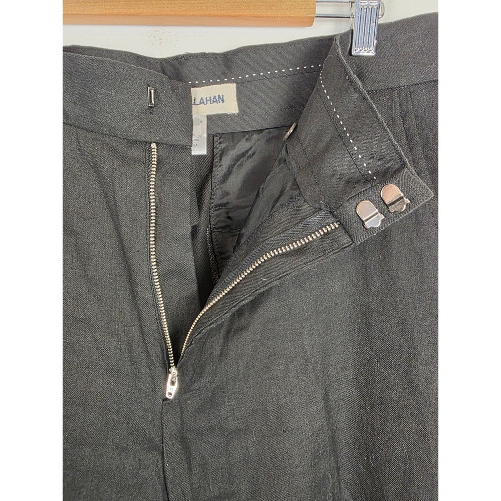 Caron Callahan Women's Linen Blend Pants Size 10 Black Minimalist - Picture 7 of 10